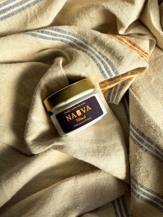 Bougie Tilleul · Apaisement & Douceur · Cire végétale 80g